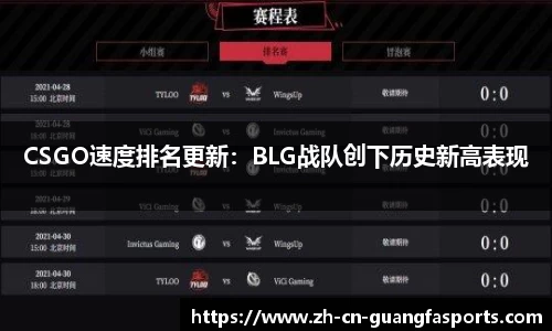 CSGO速度排名更新:BLG战队创下历史新高表现